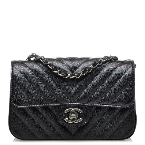 chanel caviar chevron flap